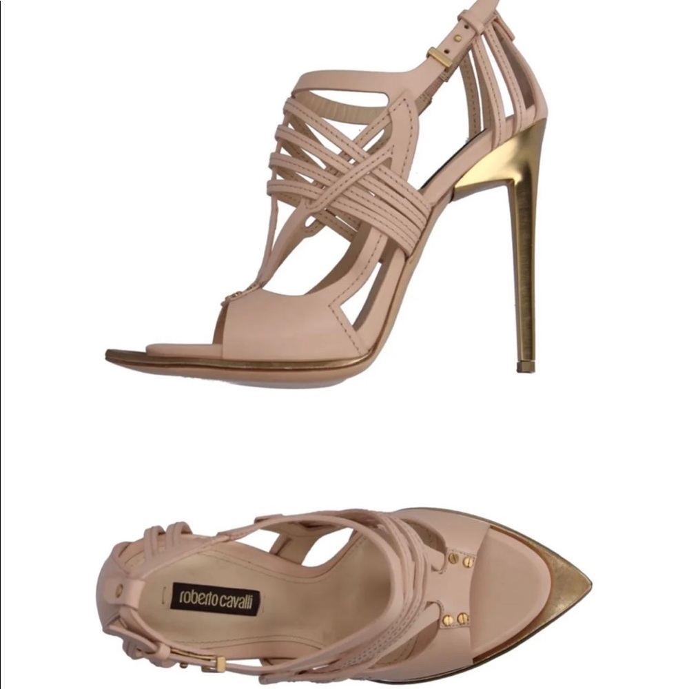 Roberto cavalli tan sandals